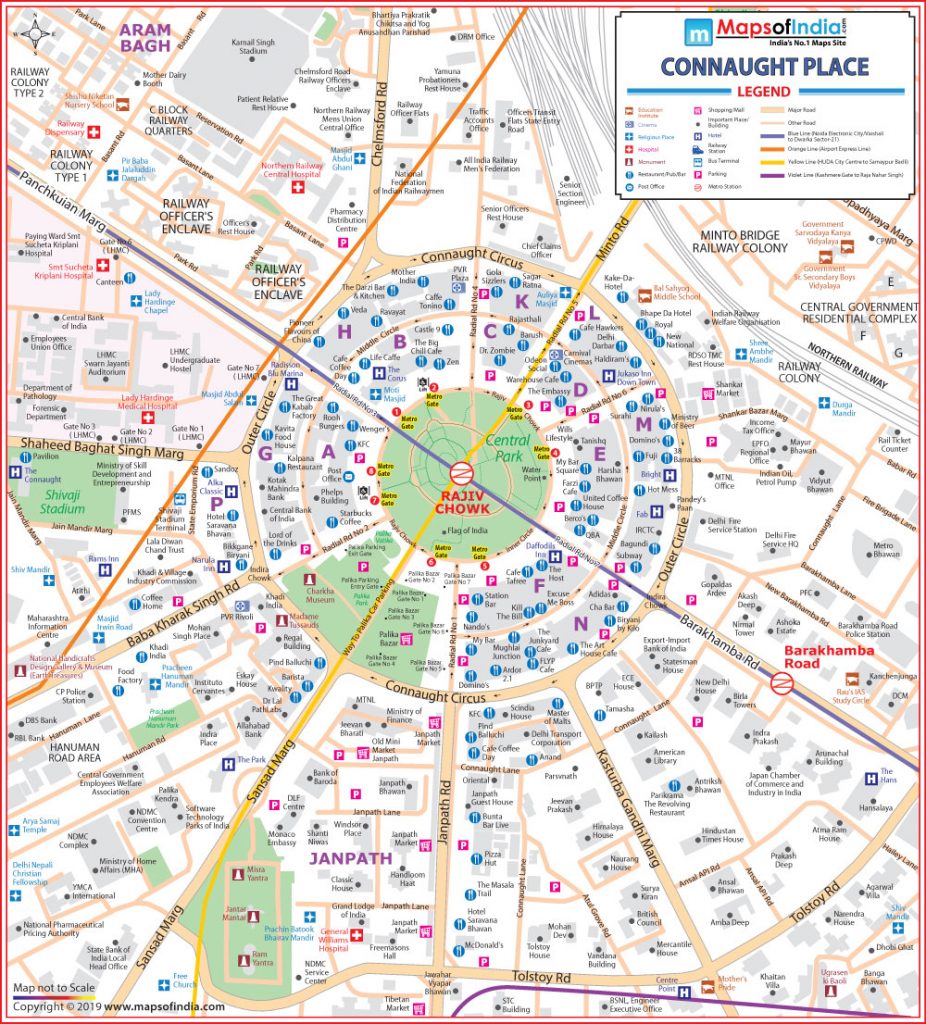 Connaught Place New Delhi Map - Cities