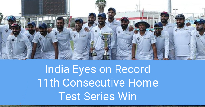 India Eyes on Record 11th Consecutive Home Test Series Win