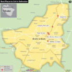 Map Showing Best Places to Eat in Dehradun