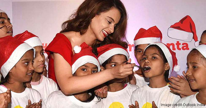 Kangna Ranaut became Santa for Smile Children Kangna Ranaut became Santa for Smile Children
