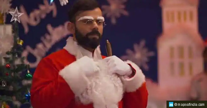 Virat Kohli Turns a Santa Claus