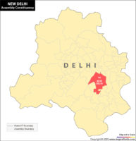 Delhi Map Showing New Delhi Constituency 193x200 