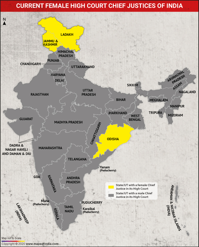 Current female High Court Chief Justices of India