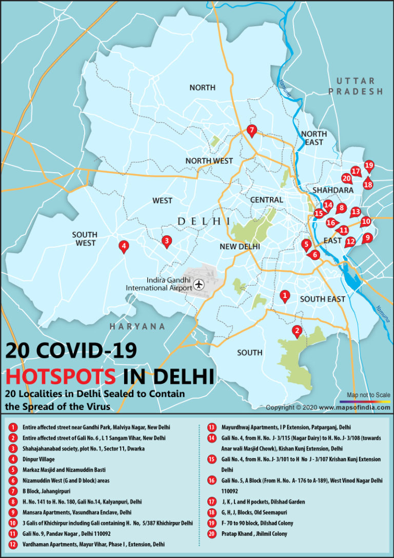 The Most Detailed View of 20 Coronavirus Hotspots Sealed In Delhi