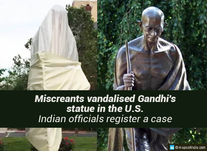 Miscreants Vandalised Gandhi' Statue in the U.S., Indian Officials Register a Case
