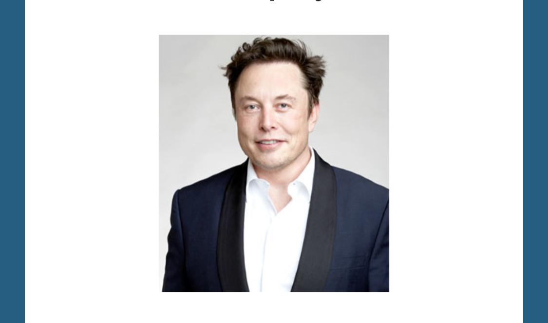 He is the Founder of SpaceX and also known as Technoking of Tesla