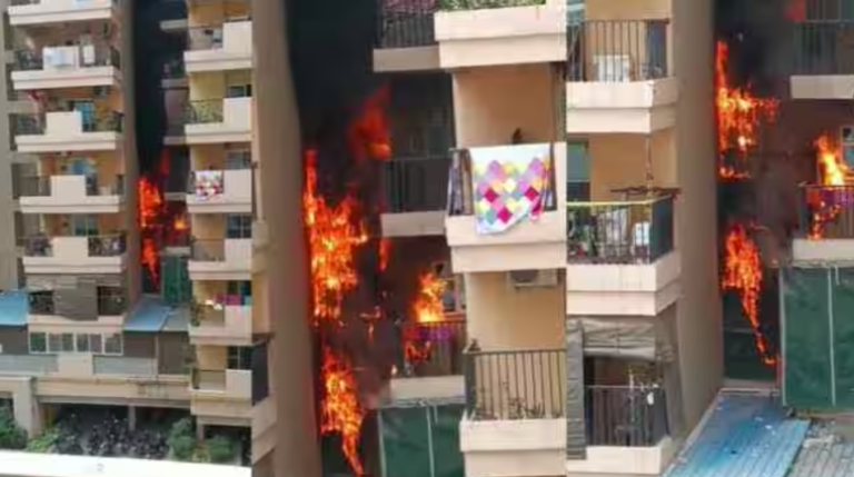 Massive Fire in Gaur City 14th Avenue Society, Greater Noida Today Massive Fire in Gaur City 14th Avenue Society, Greater Noida Today