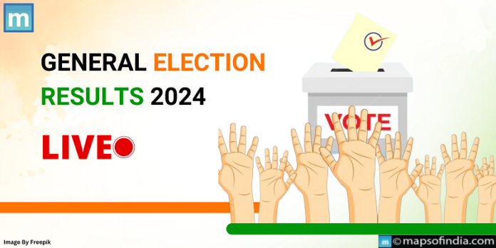 Lok Sabha election results 2024 live banner.