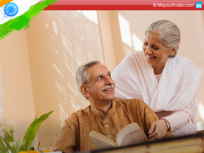 Make a style statement with Khadi. Old Couple smiling.