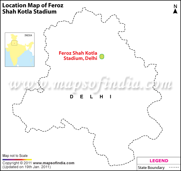 Feroz Shah Kotla Stadium Location Map