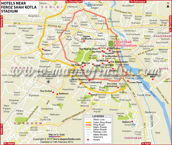 Hotels Near Feroz Shah Kotla Stadium