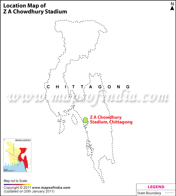 Zohur Ahmed Chowdhury Stadium Location Map