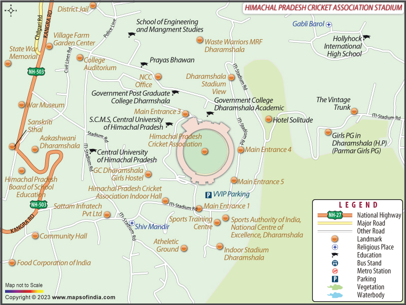 Himachal Pradesh Cricket Association stadium Map