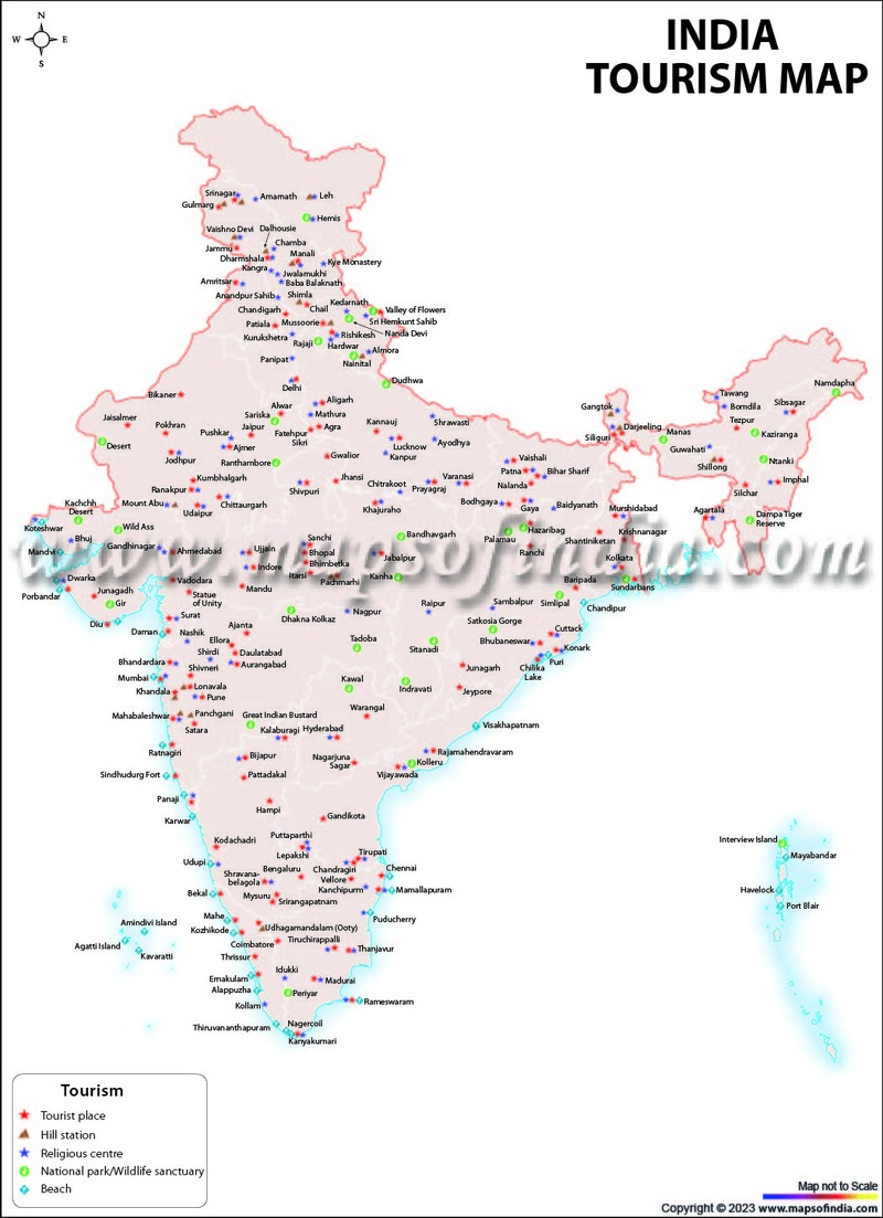 india-tourism-map
