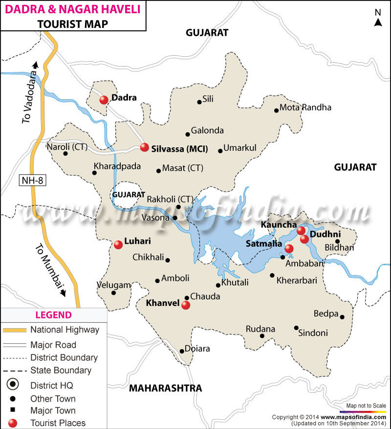 Dadra and Nagar Haveli Tourist Map