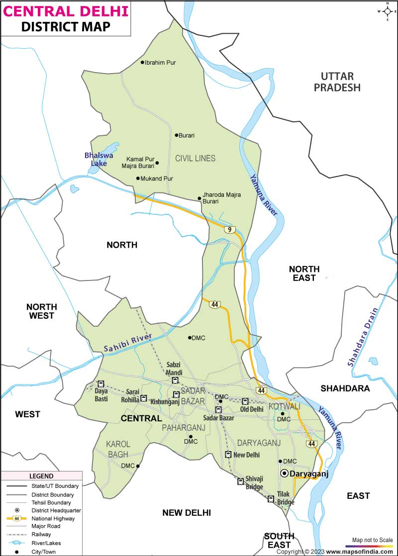 Central Delhi Map