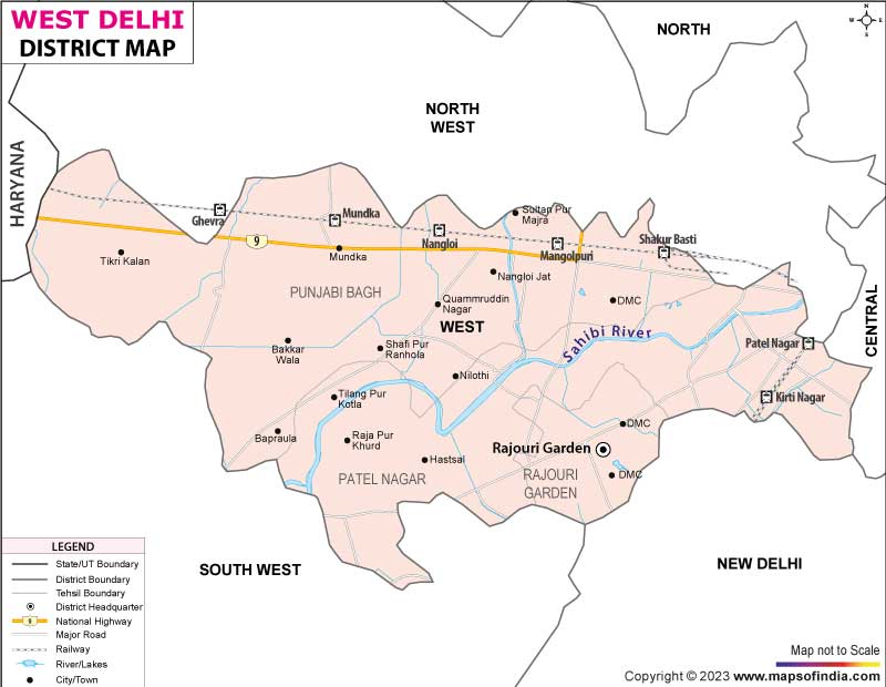 West Delhi Map