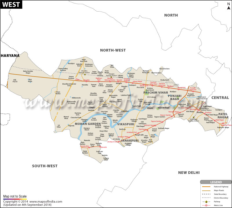 West Delhi Map