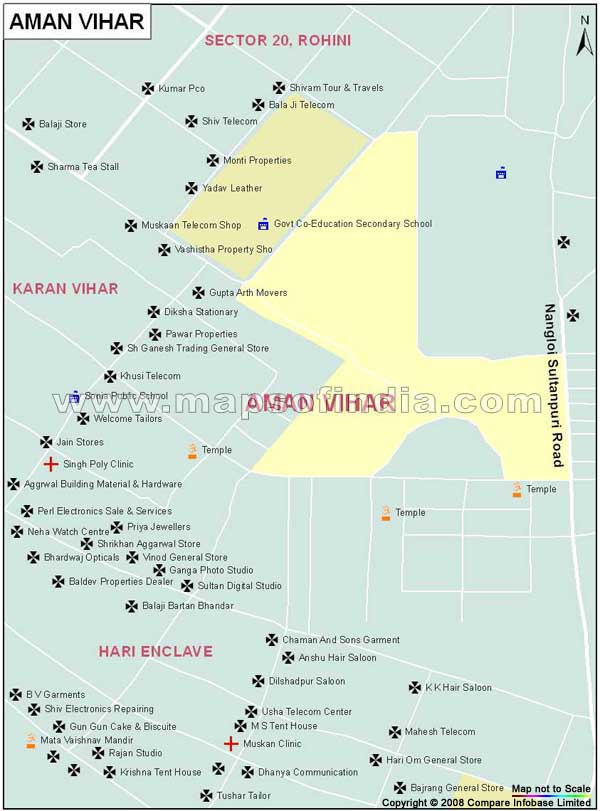 Aman Vihar Map