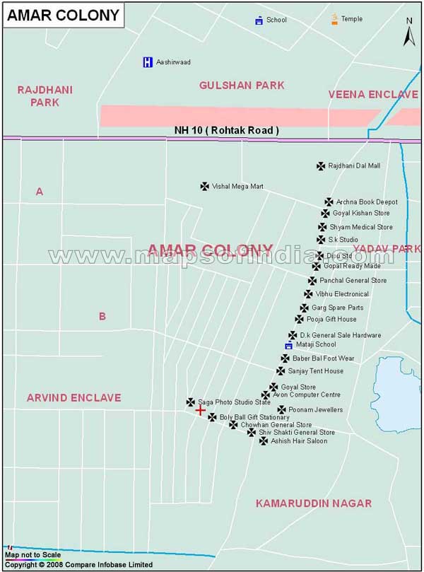 Amar Colony Map