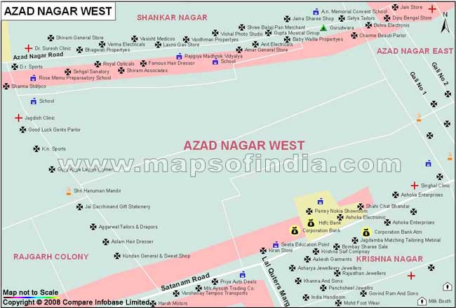 Azad Nagar West Map