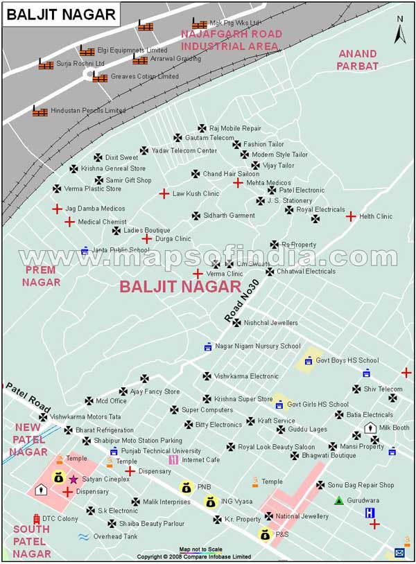 Baljit Nagar Map