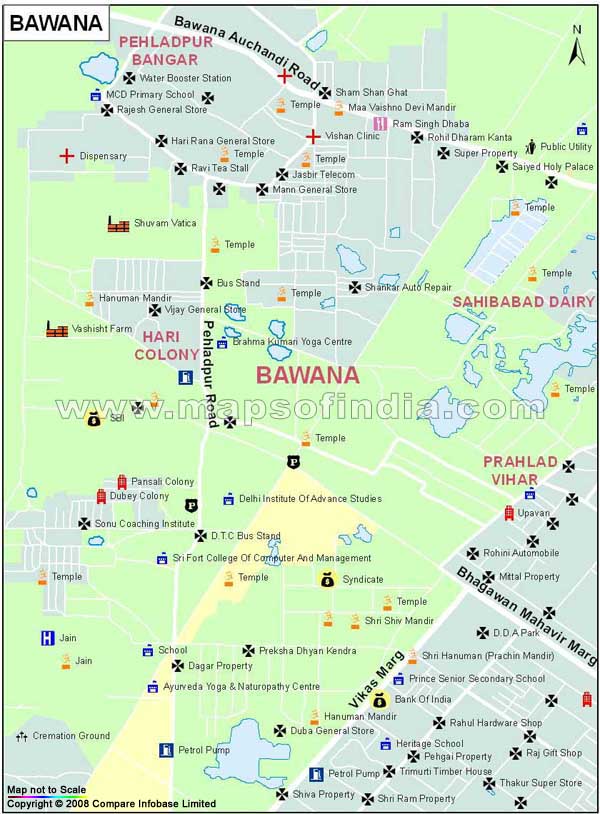 Bawana Map
