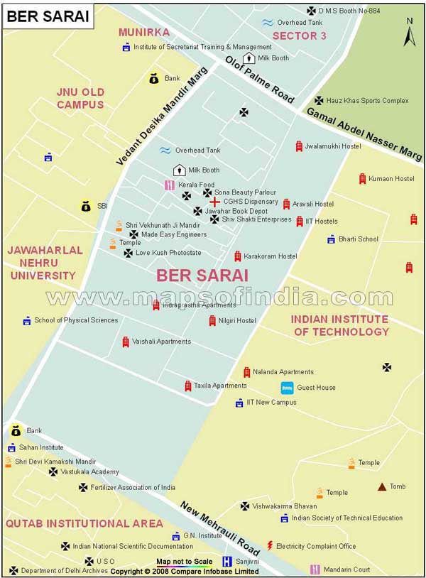 Ber Sarai Map