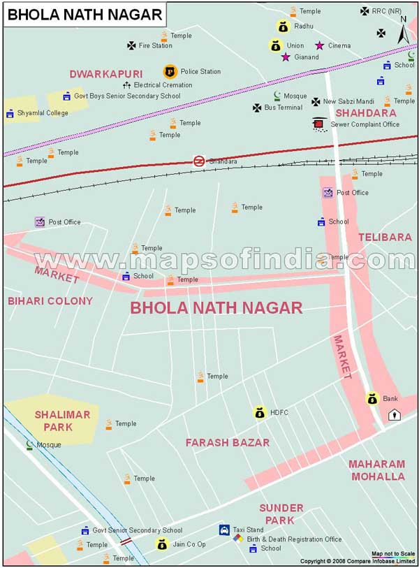 Bhola Nath Nagar Map