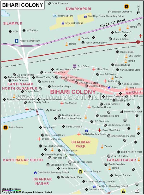 Bihari Colony Map