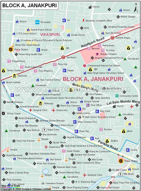 Block A Janakpuri Map
