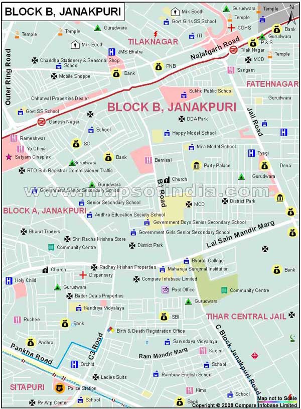 Block B Jankpuri Map