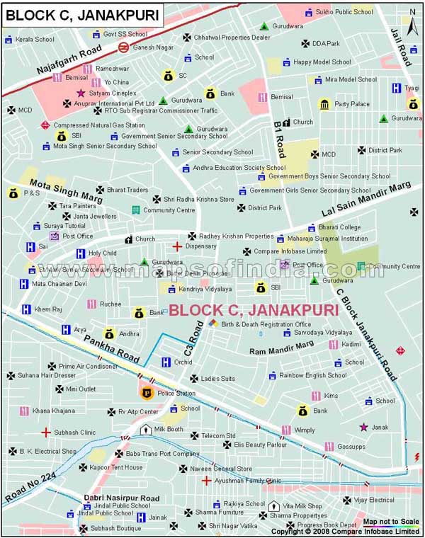Block C Jankpuri Map