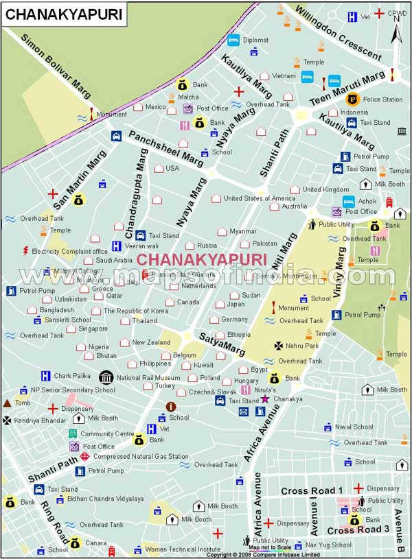 Chanakya Puri Metro Station Map