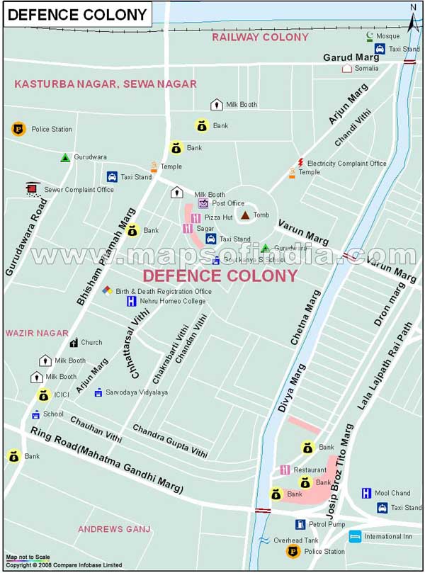 Defence Colony Map