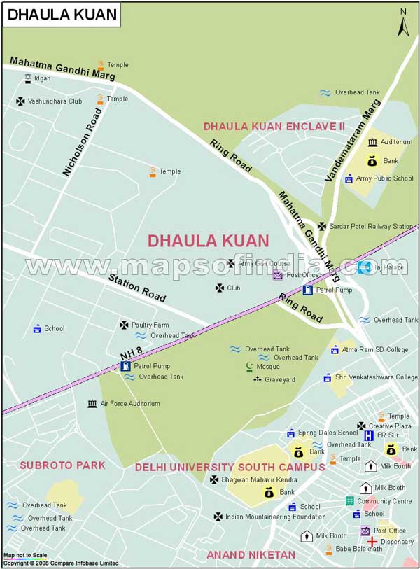 Dhaula Kuan Map