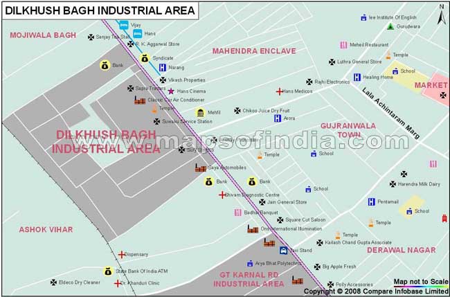 Dilkhush Bagh Industrial Area Map