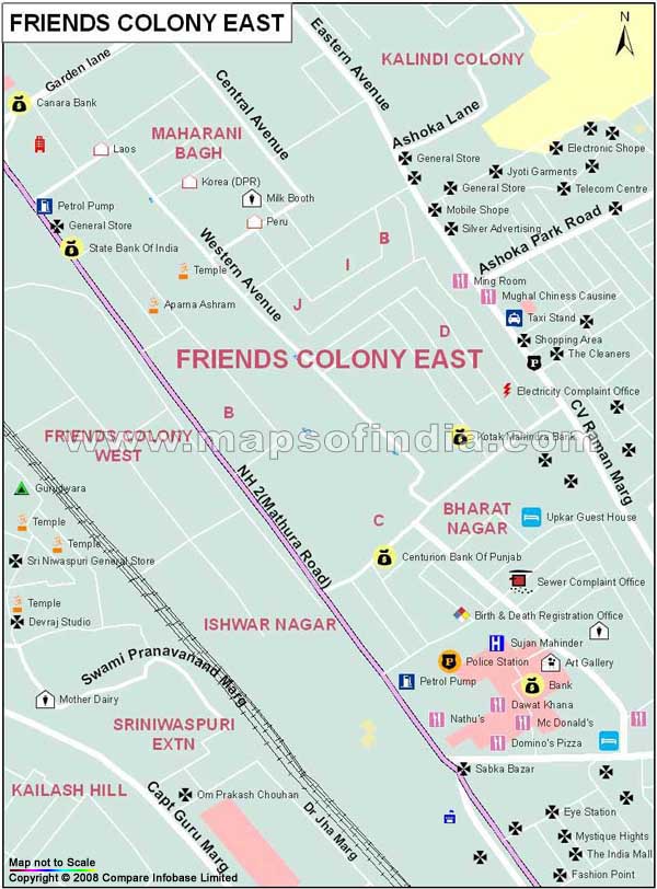 Friends Colony East Map