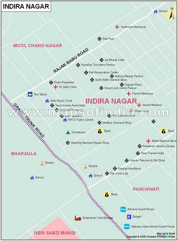 Indra Nagar Map