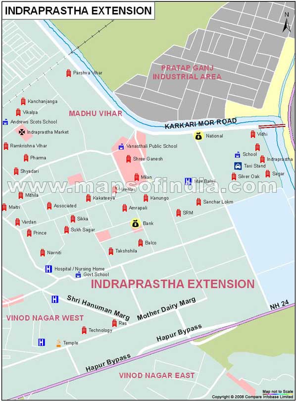 Indraprastha Extention Map