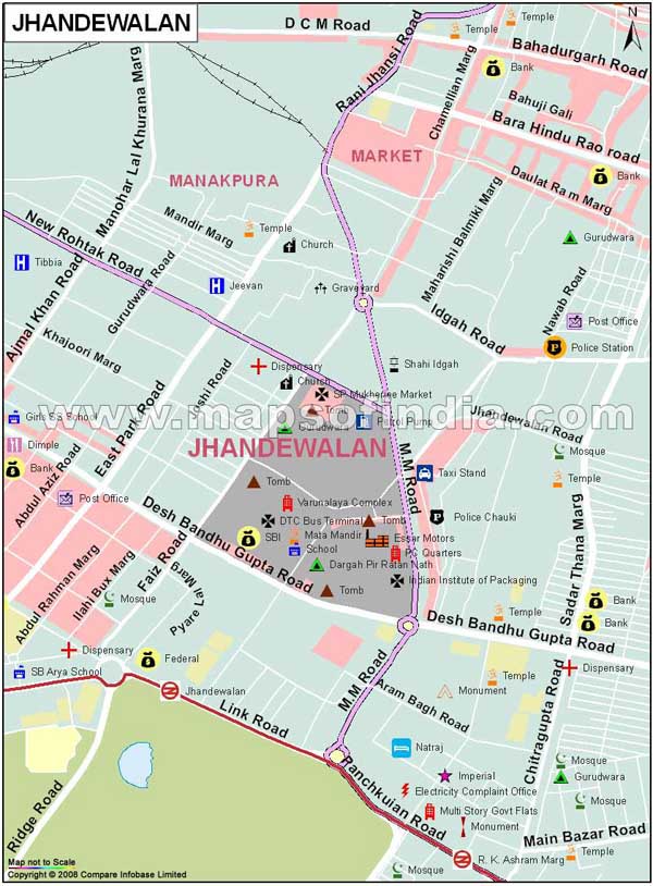Jhandewalan Map