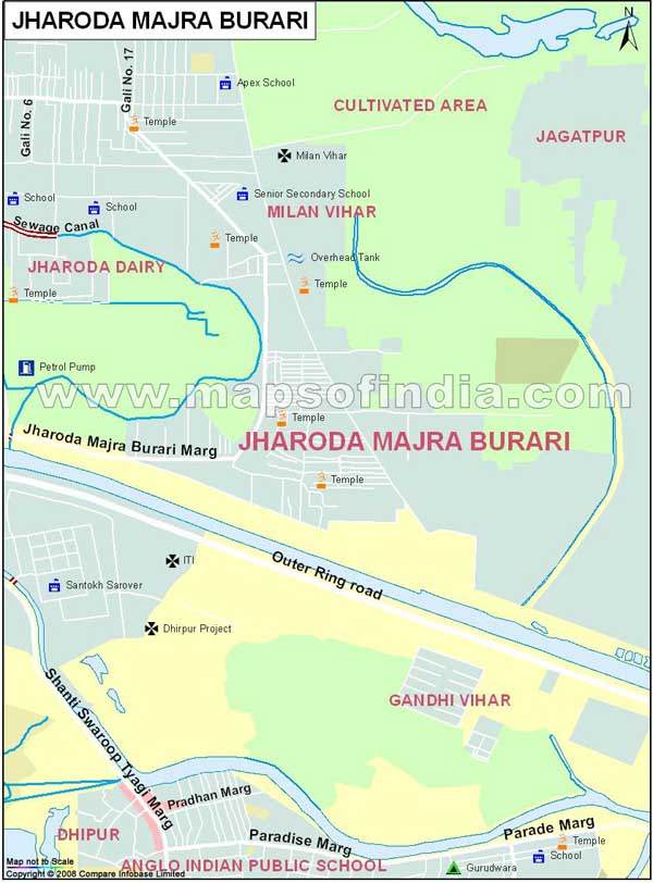 Jharoda Majra Burari Map