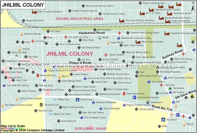 Jhilmil Colony Map