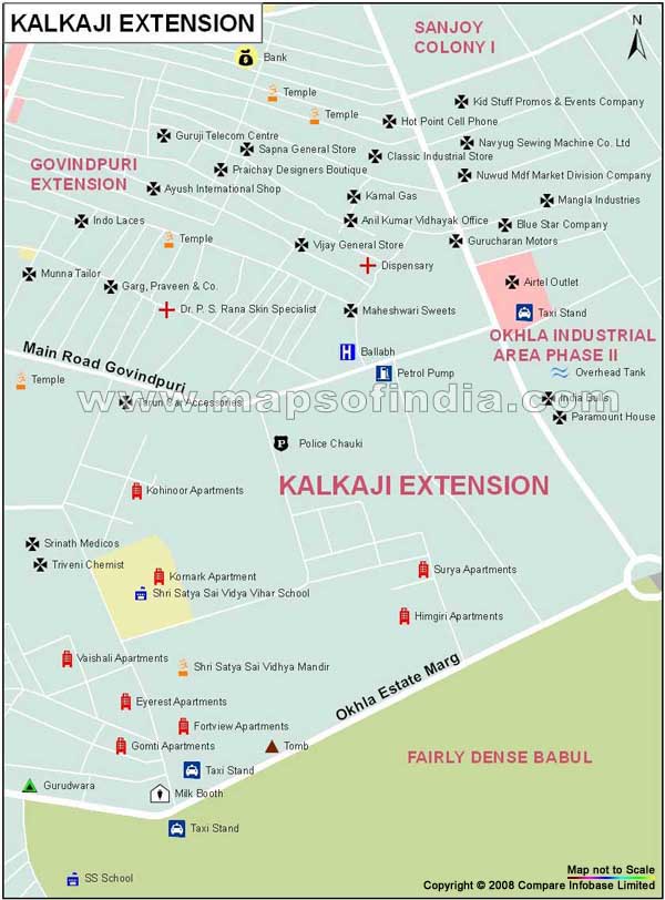 Kalkaji Extention Map