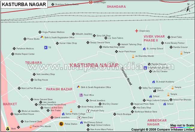 Kasturba Nagar Map