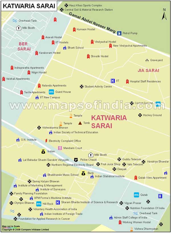 Katwaria Sarai Map