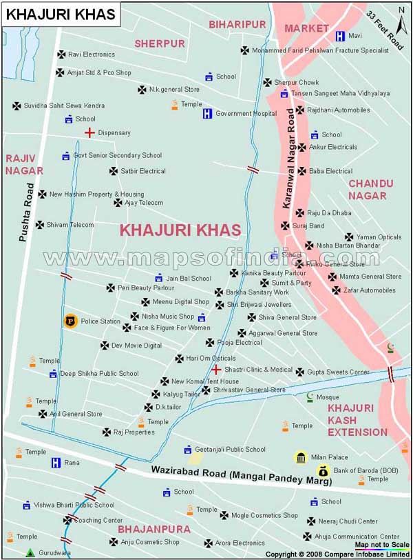 Khajuri Khas Map