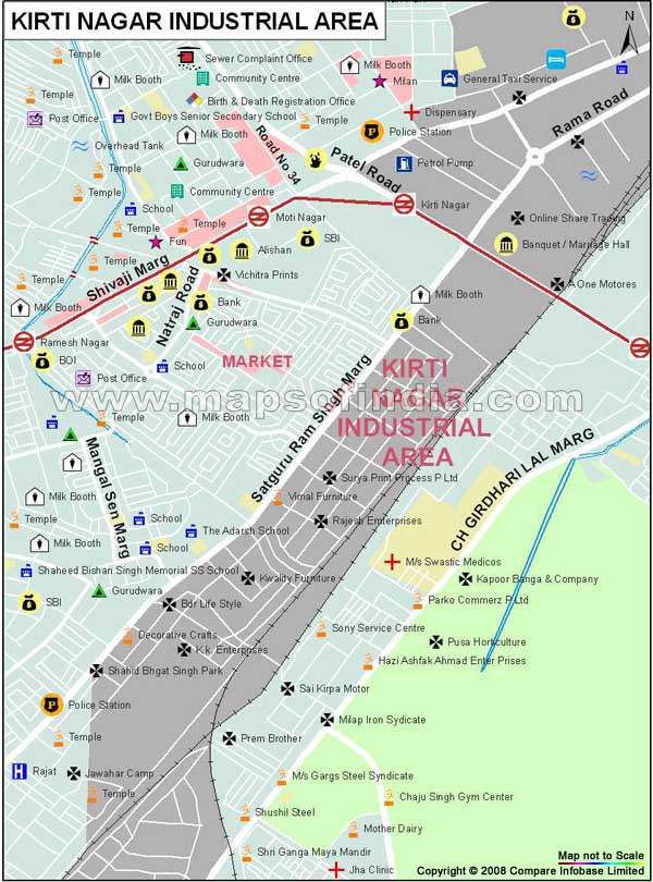 Kirti Nagar Industrial Area Map