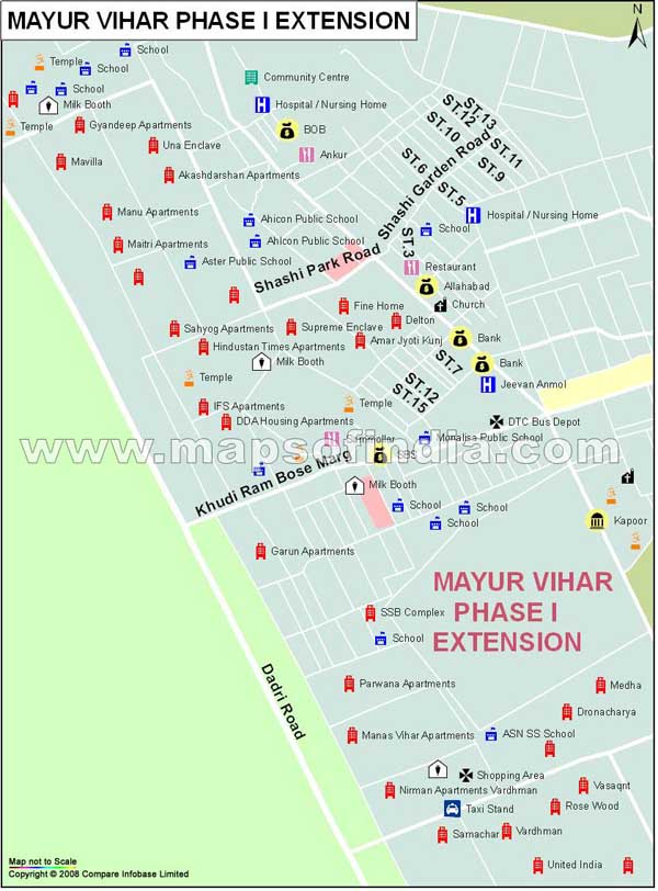 Mayur Vihar Phase1 Extention Map