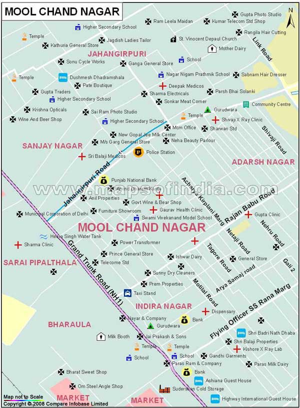 Mool Chand Nagar Map